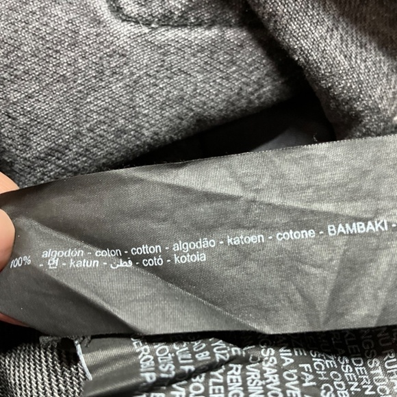 ZARA 100% Cotton Black Washed Cropped Jeans Raw Hem Straight Leg Button Fly  34 - Picture 8 of 10